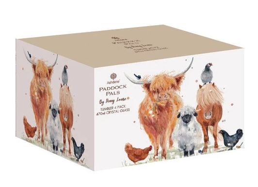 Ashdene Paddock Pals Crystal 4pk Tumbler