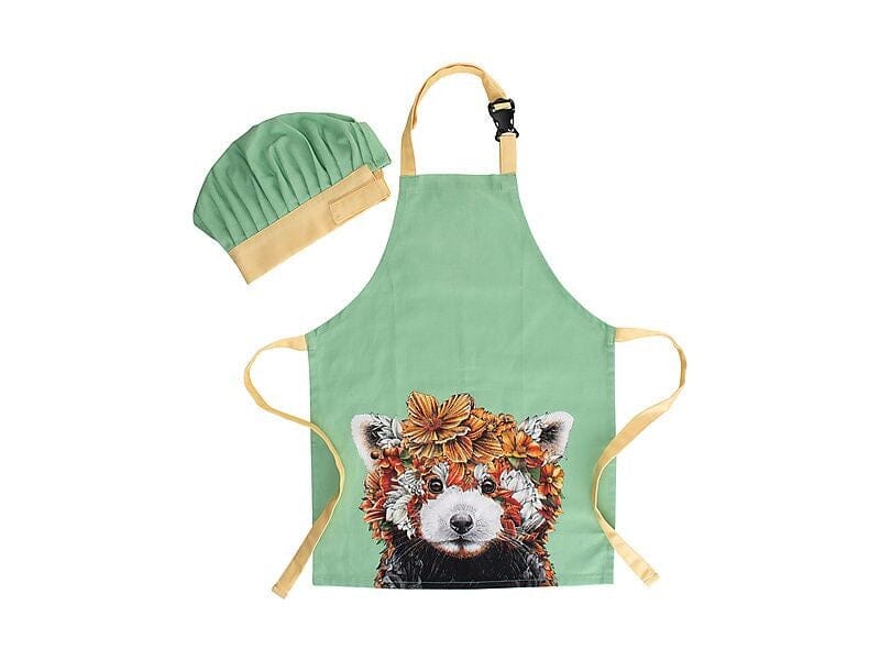 Maxwell & Williams Marini Ferlazzo Wild Planet Kids Apron & Hat Set Red Panda Aprons, Mitts & Gloves The Cooks Kitchen Mandurah 