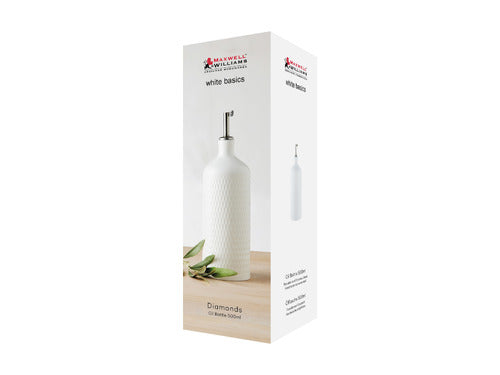 Maxwell & Williams White Basics Diamond Oil Bottle S/s Pourer 500ml