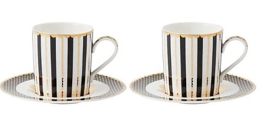 Maxwell & Williams Teas & C's - Regency Demi Cup & Saucer 100ml Set Of 2 - Black Mugs - Cups & Saucers The Cooks Kitchen 