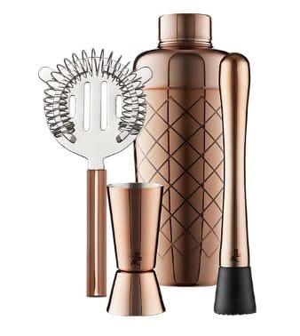 Maxwell & Williams Cocktail & Co Lafayette 4pc Cocktail Set Rose Gold Cocktail Hour The Cooks Kitchen 