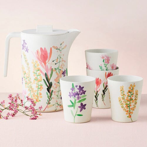 Maxwell & Williams Wildflowers - Bamboo Jug & Tumblers 5pc Set Picnicware The Cooks Kitchen 