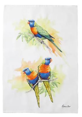 Maxwell & Williams Katherine Castle Bird Life Tea Towel Lorikeet