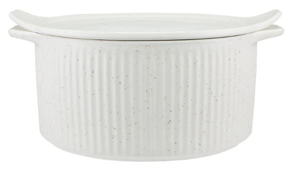 Maxwell & Williams Speckle - Round Casserole With Tray Lid 3l - Cream