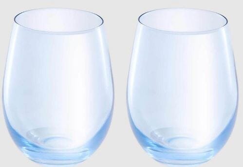 Maxwell & Williams Glamour - Stemless Wine Glass 540ml Set Of 2 - Blue Wine The Cooks Kitchen 