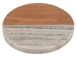 Maxwell & Williams Coaster Collective Round Marble & Acacia Coaster 10cm Beige Coasters The Cooks Kitchen 