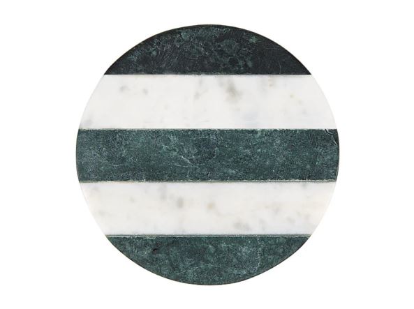 Maxwell & Williams Coaster Collective Round Marble 10cm Coaster Green Stripe