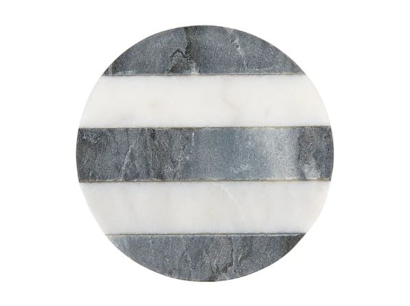 Maxwell & Williams Coaster Collective Round Marble 10cm Coaster Charcoal Stripe