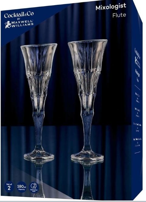 Maxwell & Williams Cocktail & Co. Mixology Champagne Flute 180ml Set Of 2 - Linear