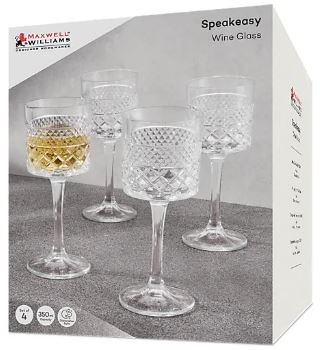 Maxwell & Williams Speakeasy Wine Glasses - 350ml Set Of 4