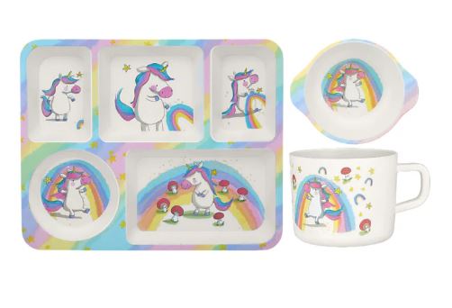Maxwell & Williams Jedda Robaard Magical Tales - Melamine 3 Pc Dinner Set - Unicorn