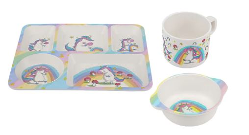 Maxwell & Williams Jedda Robaard Magical Tales - Melamine 3 Pc Dinner Set - Unicorn