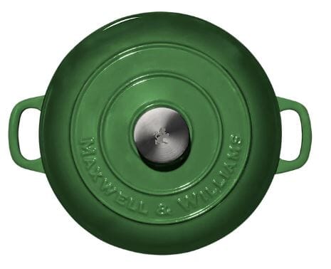 Maxwell & Williams Cast Iron Round Casserole 26cm/4l - English Racing Green Cast Iron The Cooks Kitchen 