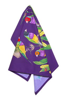 Maxwell & Williams Eloise Short Lyric Tea Towel 50x70cm - Gouldian Finch