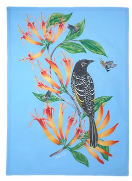 Maxwell & Williams Eloise Short Lyric Teatowel  50x70cm - Regent Honeyeater