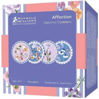 Maxwell & Williams Affection Ceramic Coaster Set Of 4 Assorted 