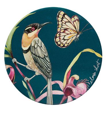 Maxwell & Williams Eloise Short Lyric Ceramic Round Coaster Spinebill Honeyeater (gouldian Finch)
