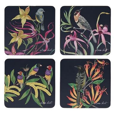 Maxwell & Williams Eloise Short Lyric Cork Back Coaster - 10.5cm Set Of 4 Placemats & Coasters The Cooks Kitchen 