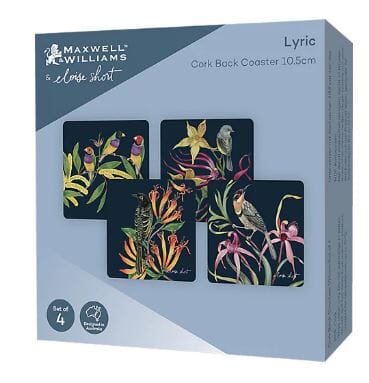 Maxwell & Williams Eloise Short Lyric Cork Back Coaster - 10.5cm Set Of 4 Placemats & Coasters The Cooks Kitchen 