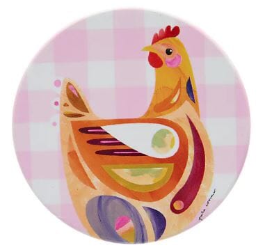 Maxwell & Williams Pete Cromer Barn Friends Ceramic Round 10cm Coaster Chook Pink Placemats & Coasters The Cooks Kitchen 