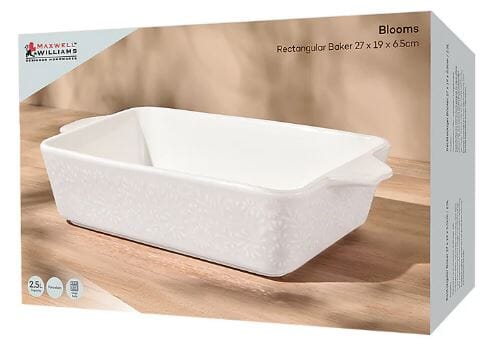 Maxwell & Williams Blooms Rectangular Baker 32x22x6.5cm White Baking Tins, Trays, Pans & Ramekins The Cooks Kitchen 