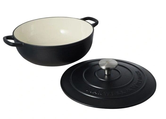Maxwell & Williams Cast Iron Round Casserole 26cm/4l - Black Cast Iron Casseroles The Cooks Kitchen 