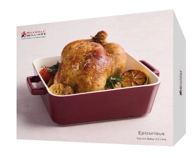 Maxwell & Williams Epicurious Square Baker 24x 7.5cm - Bordeaux Baking Dishes The Cooks Kitchen 