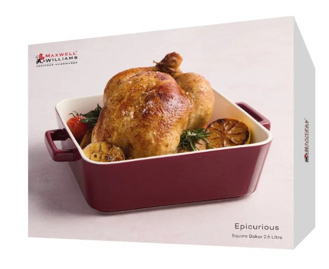 Maxwell & Williams Epicurious Square Baker 24x 7.5cm - Bordeaux