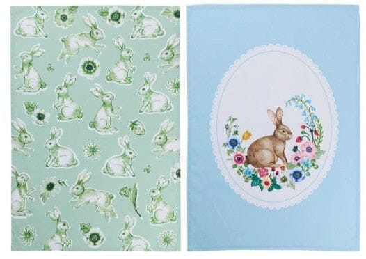 Maxwell & Williams Clover & Cottontail Teatowel 50x70cm Set Of 2 Tea Towels The Cooks Kitchen 