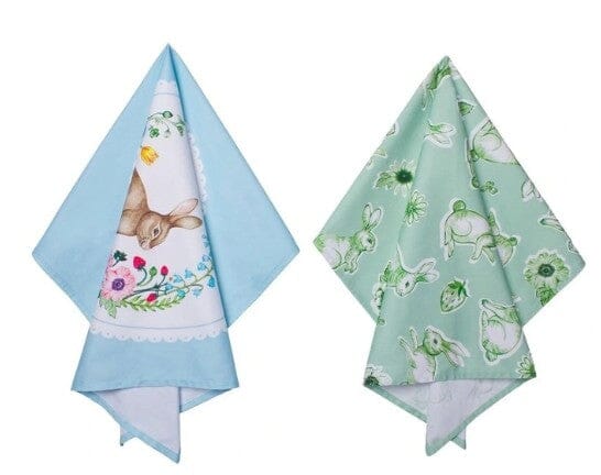 Maxwell & Williams Clover & Cottontail Teatowel 50x70cm Set Of 2 Tea Towels The Cooks Kitchen 