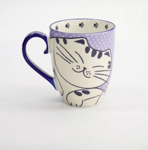 Tokyo Design Studio Mug Mountain Chubby Cat Mug Blue 380ml