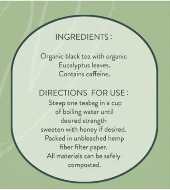 Eucalyptus Koala Design - 20 Organic Tea Bags