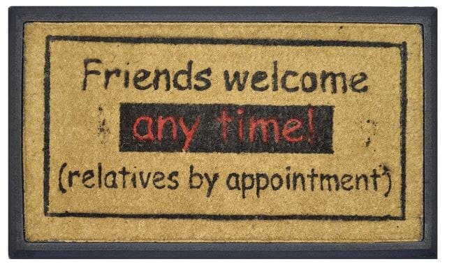 Solemate Doormats Friends Welcome Anytime Rubber Edged Coir Doormat - 70x40cm Doormats The Cooks Kitchen 