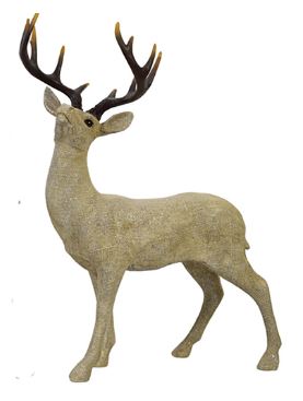 Resin Standing Deer - Champagne Approx 50cm