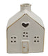 White Ceramic Led Heart House - Small 8cm