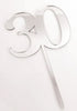 Cake Craft Acrylic Silver Cake Topper Number 30
