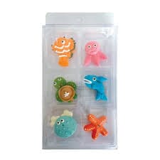 Cake Craft - Large Sea Animals Sugar Decorations - 6pk Edible Decorations The Cooks Kitchen 