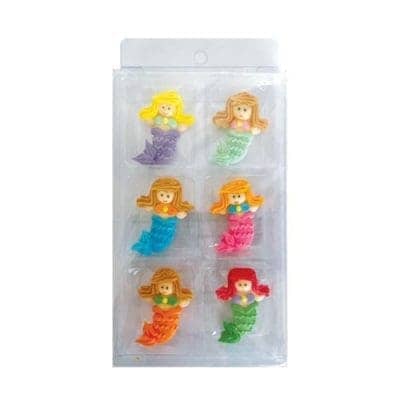 Cake Craft - Mermaids Sugar Decorations 6pk Edible Decorations The Cooks Kitchen 