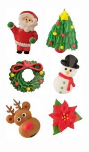 Cake Craft - Christmas Set Sugar Decorations 6pk