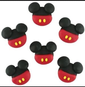 Cake Craft - Mickey Mouse Head - 6pc Edible Decorations The Cooks Kitchen 