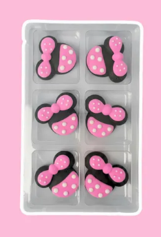 Cake Craft Minnie Mouse Head Sugar Decorations 6pk