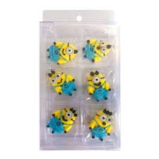 Cake Craft - Minions Sugar Decorations 6pc Edible Decorations The Cooks Kitchen 