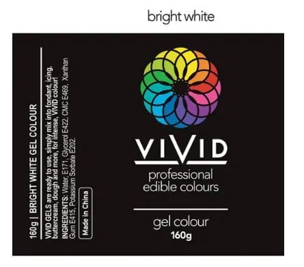 Vivid Gel Colour 160g - Bright White Colouring The Cooks Kitchen 