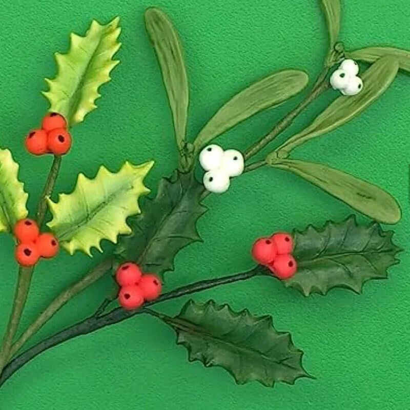 Cake Craft - Silicone Mould - Christmas Holly & Berries