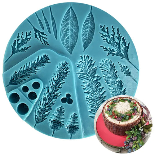 Cake Craft - Silicone Mould - Assorted Wreath Leaves & Berries