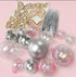 Cake Craft 27pc Set - Clear, Pink & Silver - Deco Balls, Fans & Butterflies