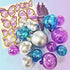 Cake Craft 27pc Set - Blue, Purple & Silver  - Deco Balls,fans & Butterflies