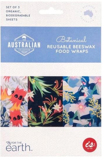 Aus Colll Reusable Beeswax Food Wraps S/3 - Botanical Food Wrap Storage The Cooks Kitchen 