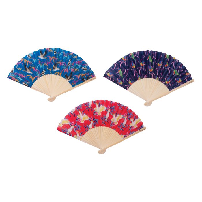 The Australian Collection Bamboo & Fabric Fans  - Birds