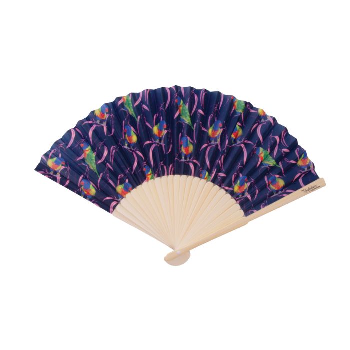 The Australian Collection Bamboo & Fabric Fans  - Birds